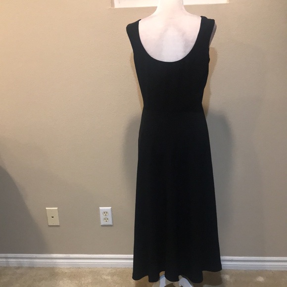 Ralph Lauren Black Square Tank Neckline Fit & Flare Lined Ankle Length Dress-10 - Picture 3 of 13